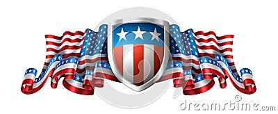 Patriotic American Background with Shield Vector Illustration