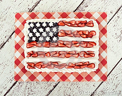 Patriotic American flag cake Stock Photo