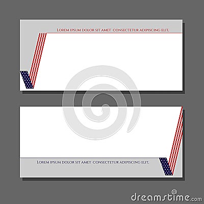 Patriotic background check mark card with American flag Design element for templates layouts cards banners brochures Patriotic Vector Illustration