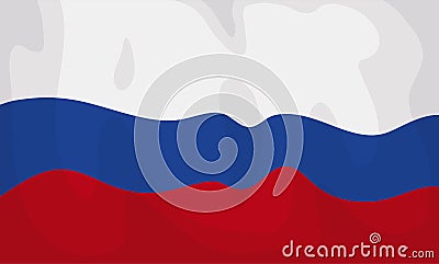 Patriotic background design with waving Russian Flag in cartoon style, Vector illustration Vector Illustration