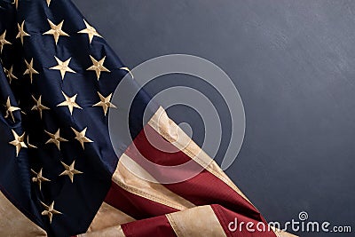 Patriotic background with vintage american flag. 4th of july, memorial or labor day Stock Photo