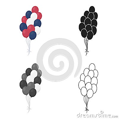 Patriotic balloons icon in cartoon style isolated on white background. Patriot day symbol stock vector illustration. Vector Illustration