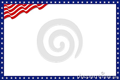 Patriotic Border American day Vector Illustration