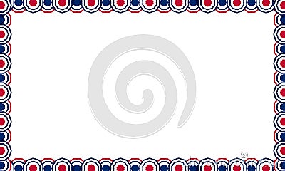 Patriotic border divider american usa flag. Vector Illustration