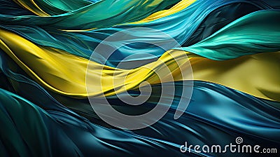 Blue yellow and green brazil patriotic abstract background Stock Photo