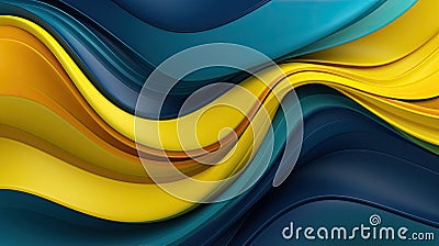 Yellow Blue and green Brazil Patriotic Waves Background Stock Photo