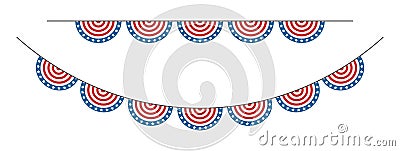 Patriotic bunting garland for USA independence day. Vector Illustration