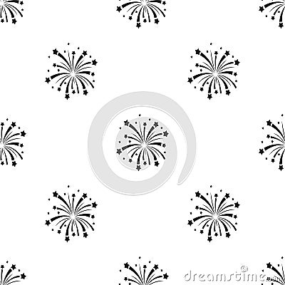 Patriotic fireworks icon in black style isolated on white background. Patriot day pattern stock vector illustration. Vector Illustration