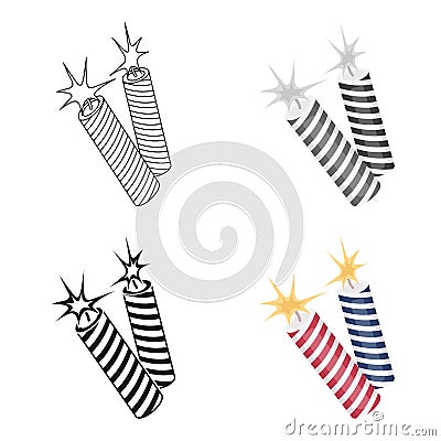 Patriotic fireworks icon in cartoon style isolated on white background. Patriot day symbol stock vector illustration. Vector Illustration