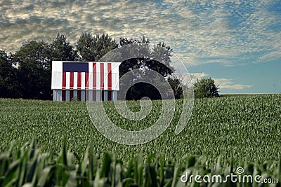 Patriotic flag barn Stock Photo