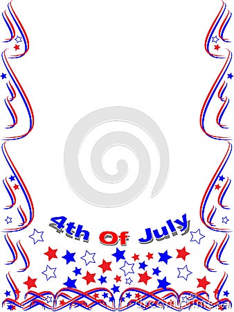 Patriotic frame border 4th july Stock Photo