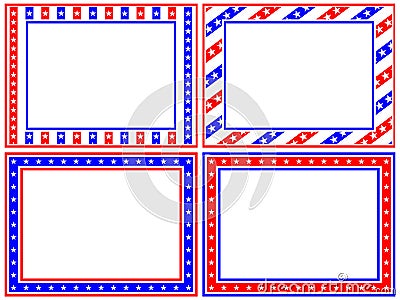 Patriotic Frame Set Vector Illustration