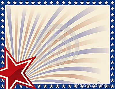 Patriotic Frame with Stars Vector Illustration