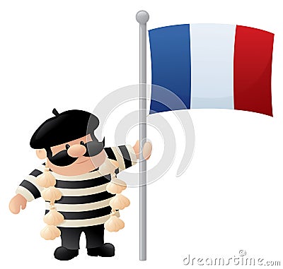 Patriotic Frenchman Vector Illustration