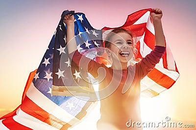 Patriotic holiday and happy kid Stock Photo