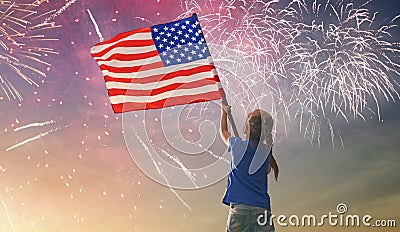 Patriotic holiday. Happy kid Stock Photo