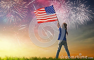 Patriotic holiday. Happy kid Stock Photo