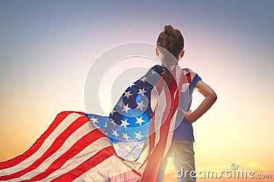 Patriotic holiday. Happy kid Stock Photo