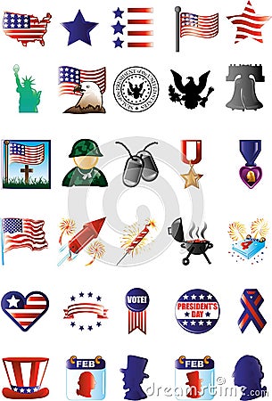 Patriotic Icons Vector Illustration