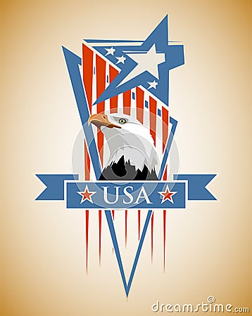 Patriotic label USA Vector Illustration