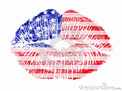 Patriotic love - USA Stock Photo