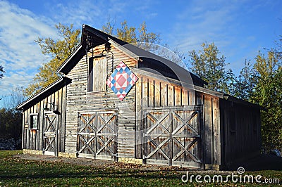 Patriotic Quilt Barn Stock Photo