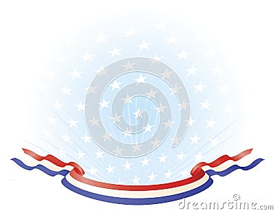 Patriotic Red White Blue Banners Vector Illustration
