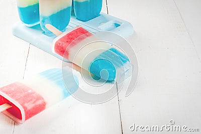 Patriotic Red White Blue Popsicles Stock Photo