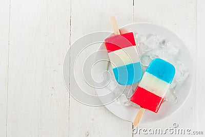 Patriotic Red White Blue Popsicles Stock Photo