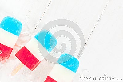 Patriotic Red White Blue Popsicles Stock Photo