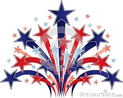 Patriotic Shooting Stars Red White and Blue Stock Photo