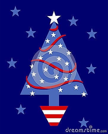 Patriotic Tree Stock Photo