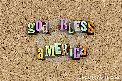 God bless America patriotic statement Stock Photo