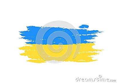 Patriotic Ukraine flag in blue yellow ua national colors on white background. vector illustration Vector Illustration