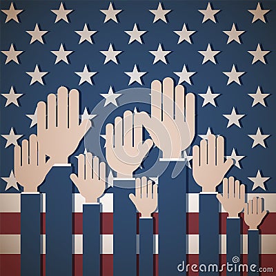 Patriotic Us Voting Background Vector Illustration