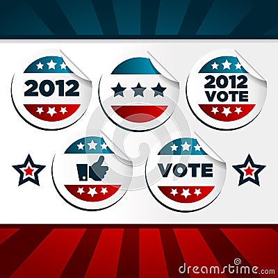 Patriotic Voting Stickers Vector Illustration