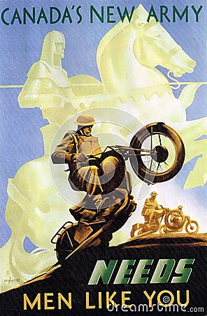 Patriotic wartime poster in big resolution - propaganda Editorial Stock Photo