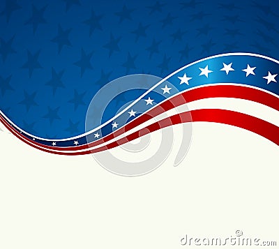 Patriotic wave background Vector Illustration