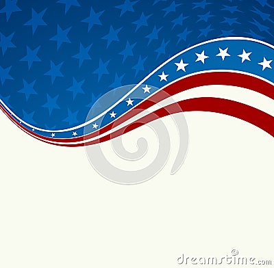 Patriotic wave background Vector Illustration