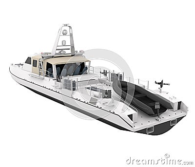 Patrol Boat Isolated Stock Photo