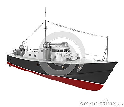 Patrol Boat Isolated Stock Photo