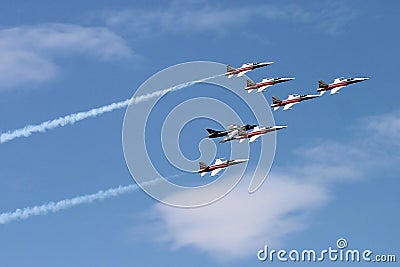 Patrouille Suisse acrtobatic team at Payerne Air14 Editorial Stock Photo