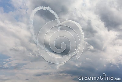 Patrouille suisse flightshow heart in the sky Stock Photo