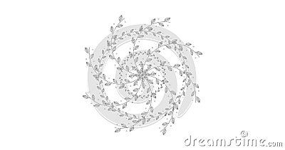 Flower ornamnet branch leafs tattoo Vector Illustration