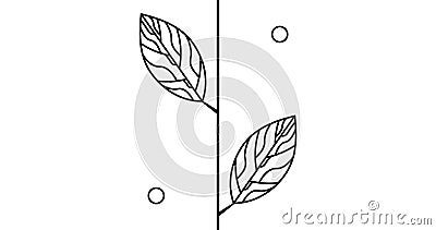 Brach with leafs and circle abstract logotype Vector Illustration