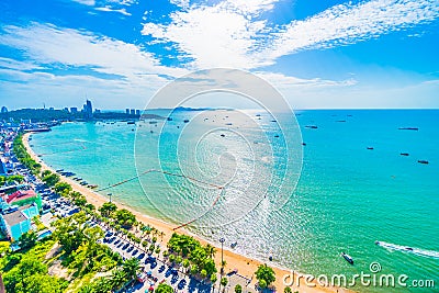 Pattaya city and bay Stock Photo