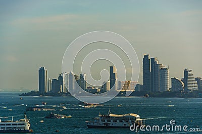 Pattaya city in morning time , Thailand Editorial Stock Photo