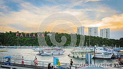 Pattaya sunset hdr Editorial Stock Photo