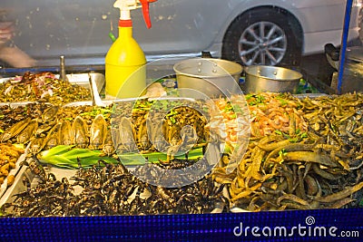 Pattaya, Thailand, January 17, 2014, Thai food, local street vendors Editorial Stock Photo