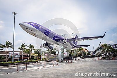 Pattaya, Thailand - May 22, 2019: The Termina 21 ,shopping area of Pattaya The front yard has a large plane model. And Editorial Stock Photo